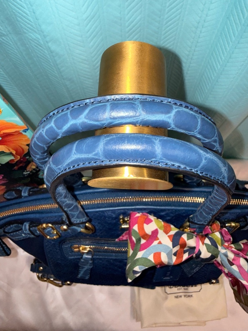 NWOT - Coach Madison Lindsey “Embossed Exotic Pocket” Satchel - FULL SET - Picture 10 of 11